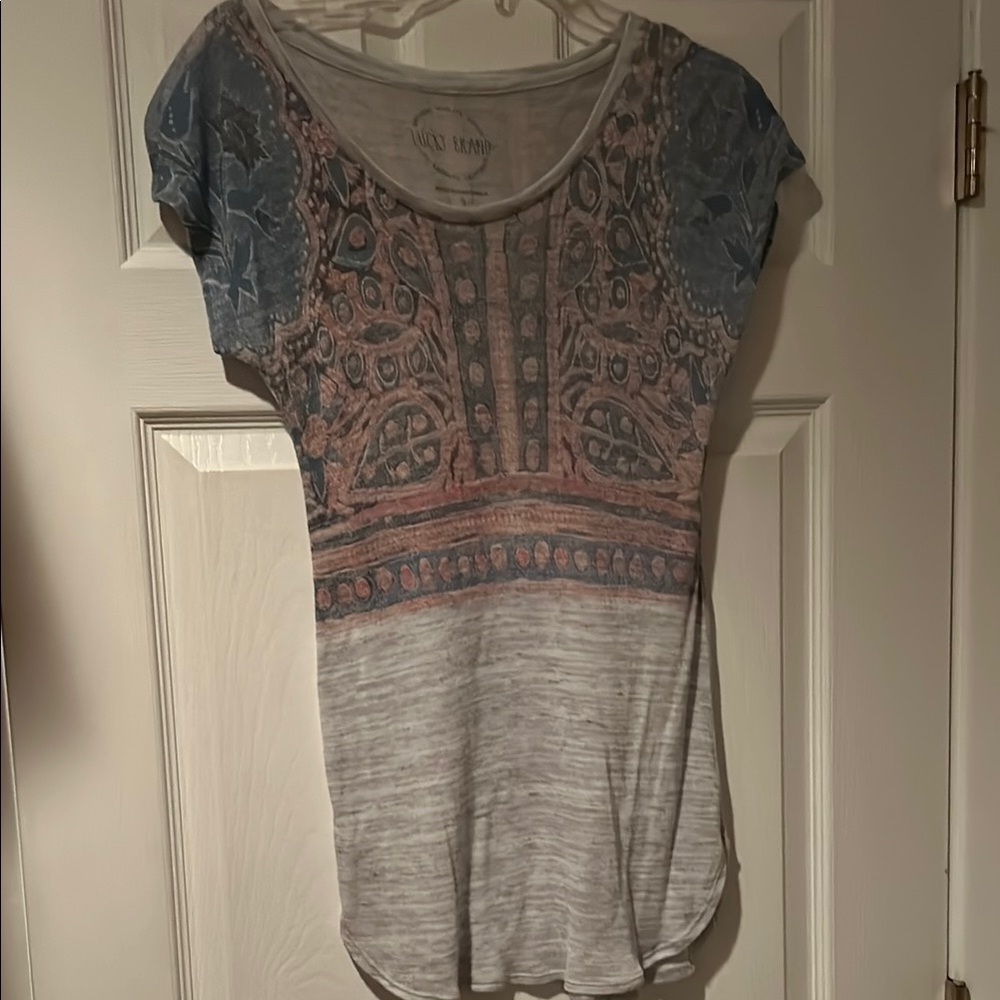 Lucky Brand Women's Multicolor Patterned Top